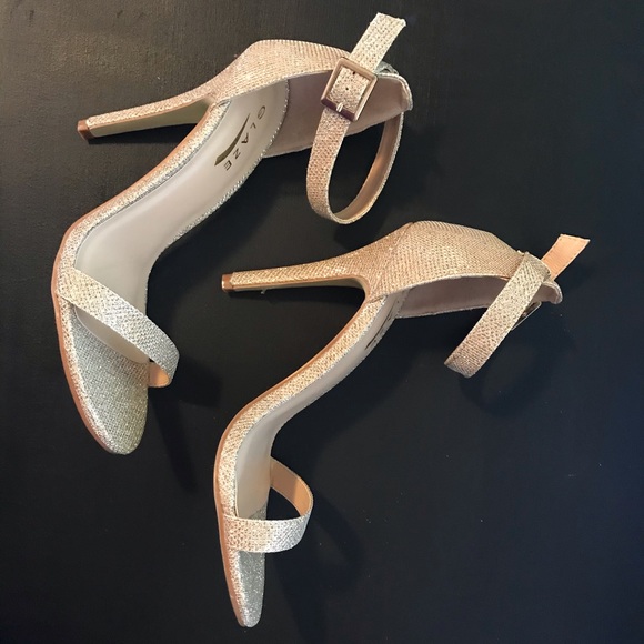 Rose Gold Metallic Two Strap Stiletto Heel - Picture 8 of 8